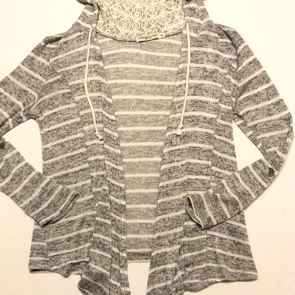 ✅4-20$ Open cardigan small striped waterfall front